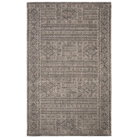 Safavieh 4 x 6 ft. Abstract 100 Percent Wool Pile Rectangle Rug Grey & Black ABT967F-4